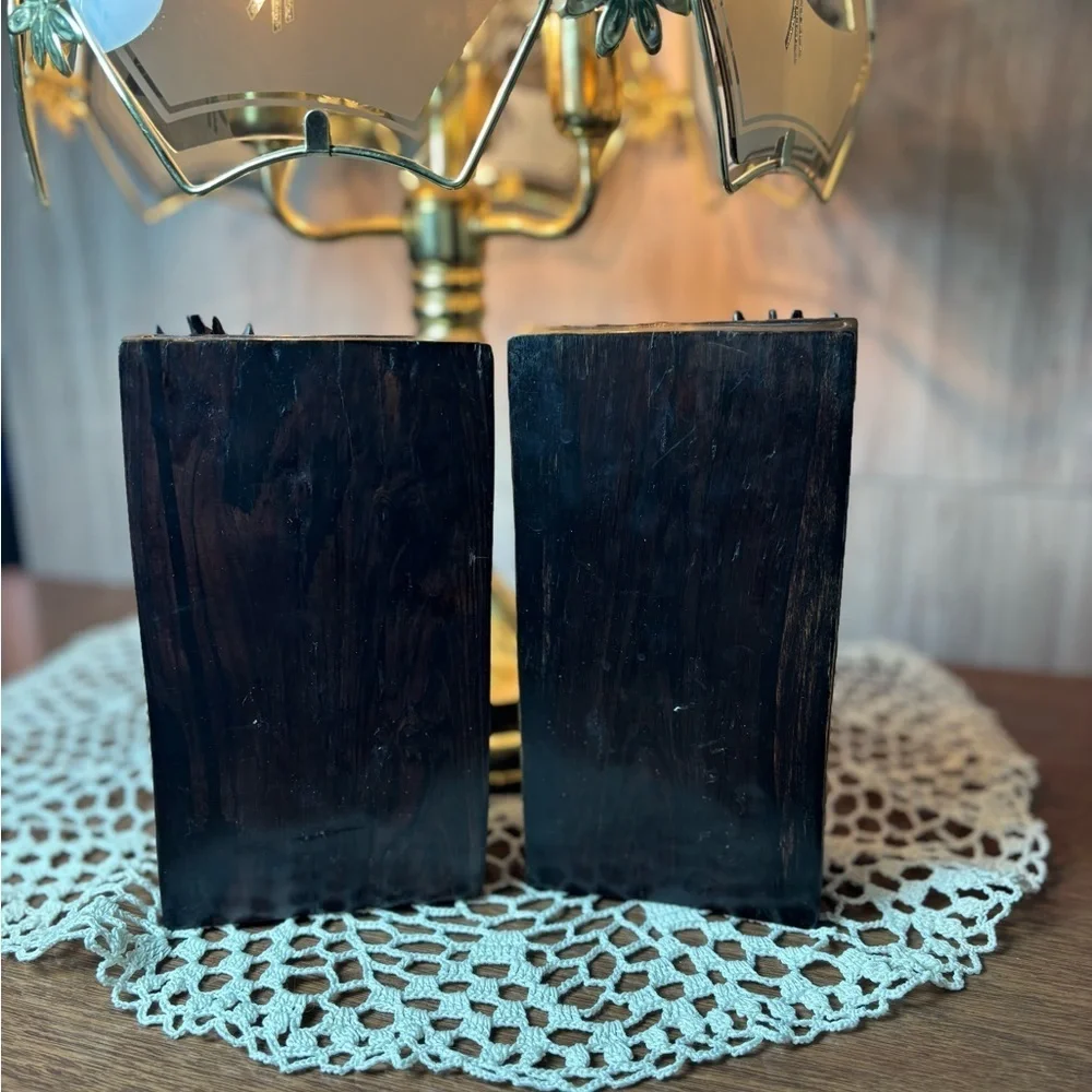 Ironwood Bookends Giraffe Carved Safari Animals Wildlife Nature Serengeti Unique